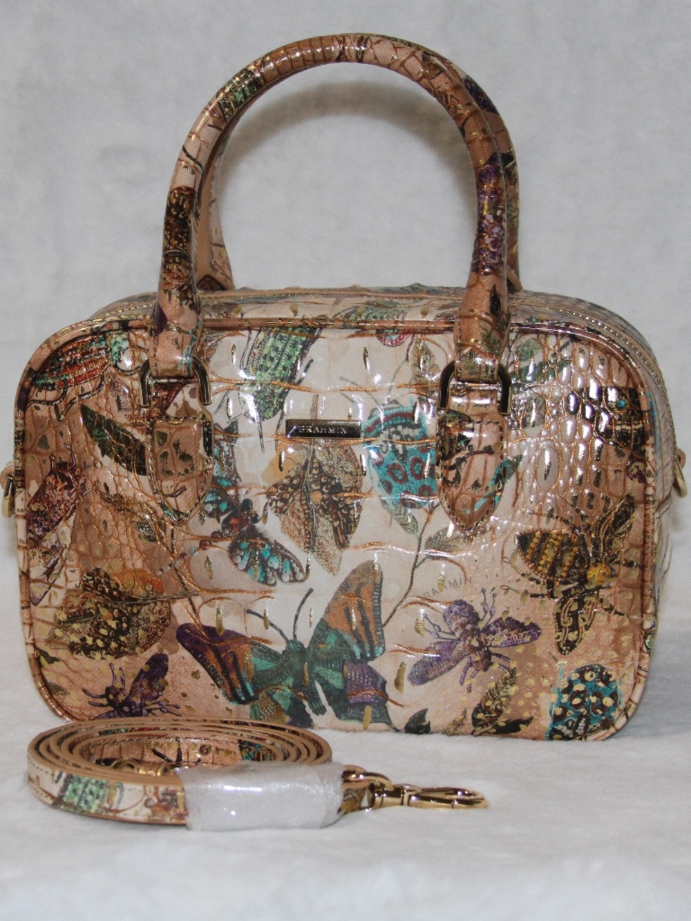 NWT Brahmin Mara Hill Garden Melbourne Leather Satchel